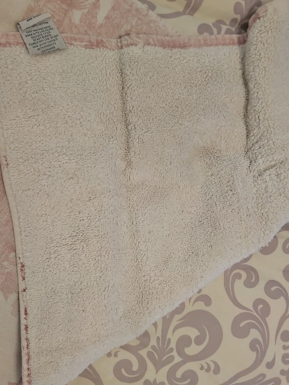 Waverly Kitchen Towel pink White 100% Cotton Pretty Artwork